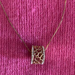 Unique Gold Wheel Pendant Necklace – Hearts, Stars & Sparkle ✨